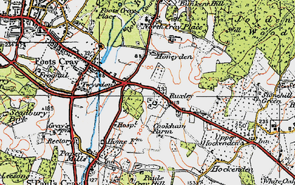 Old map of Ruxley in 1920