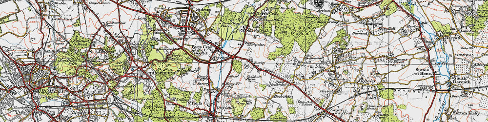 Old map of Ruxley in 1920