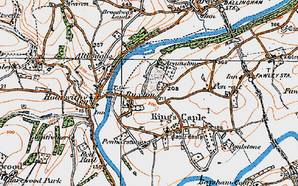 Old map of Aramstone in 1919