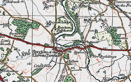 Old map of Ruyton-XI-Towns in 1921