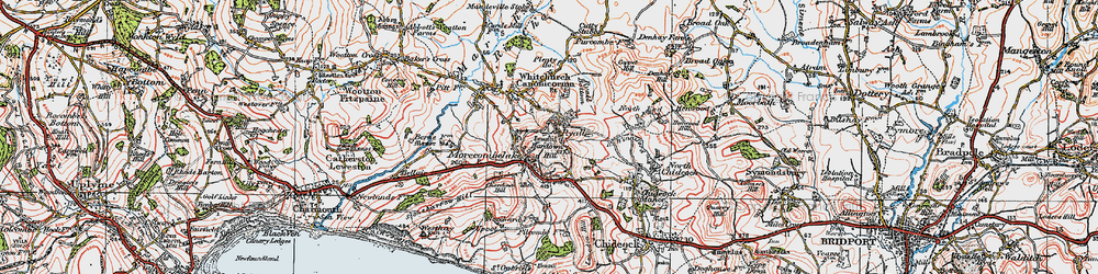 Old map of Ryall in 1919