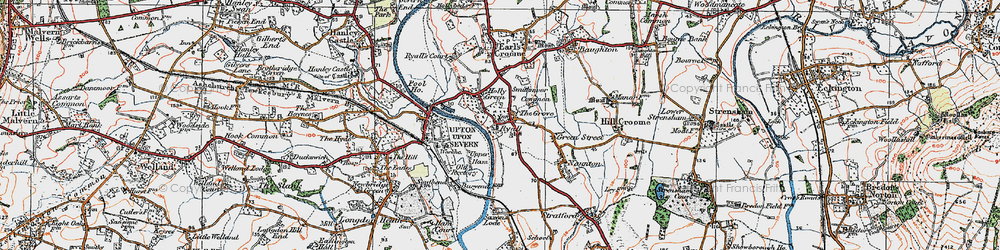 Old map of Ryall in 1920