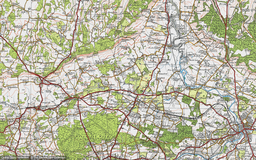 Old Map of Ryarsh, 1920 in 1920