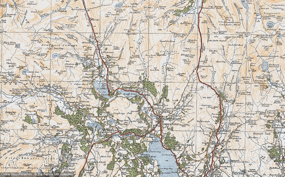 Old Map of Rydal, 1925 in 1925