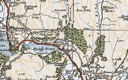 Old map of Rydal in 1925