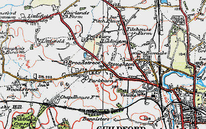 Old map of Rydeshill in 1920