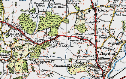 Old map of Brabands in 1921