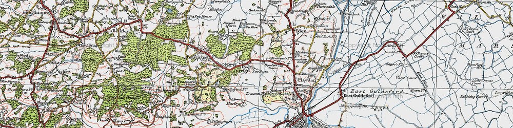 Old map of Brabands in 1921