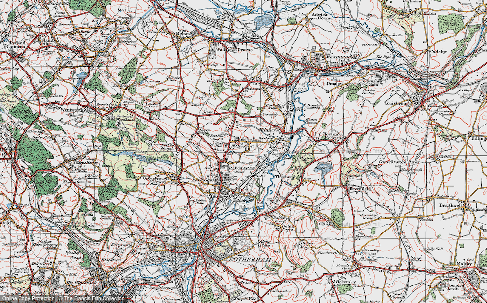 Old Map of Ryecroft, 1924 in 1924