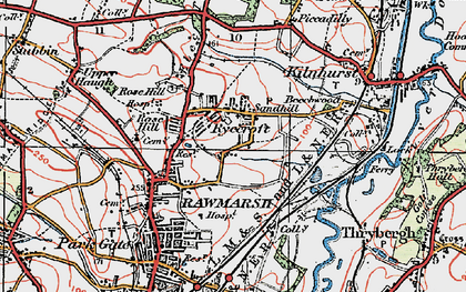 Old map of Ryecroft in 1924