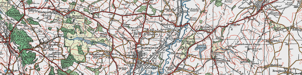 Old map of Ryecroft in 1924