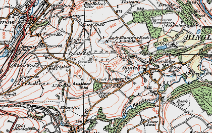 Old map of Ryecroft in 1925