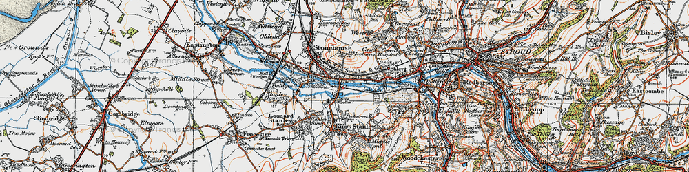 Old map of Ryeford in 1919