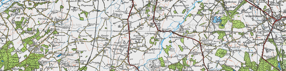 Old map of Ryeish Green in 1919
