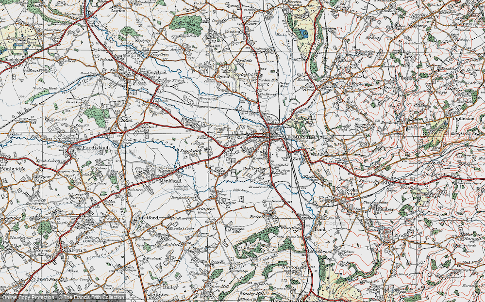 Old Map of Ryelands, 1920 in 1920