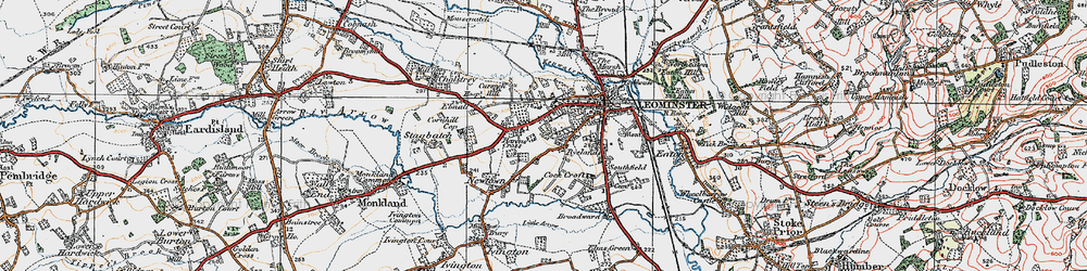 Old map of Ryelands in 1920
