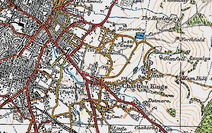 Old map of Ryeworth in 1919