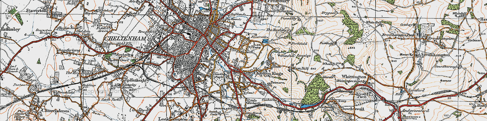 Old map of Ryeworth in 1919