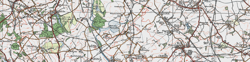 Old map of Ryhill in 1925