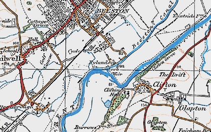 Old map of Rylands in 1921