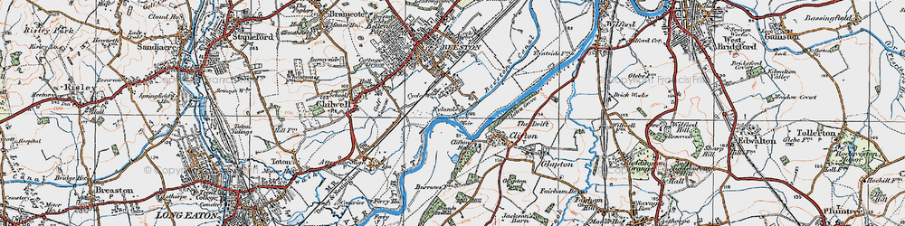 Old map of Rylands in 1921