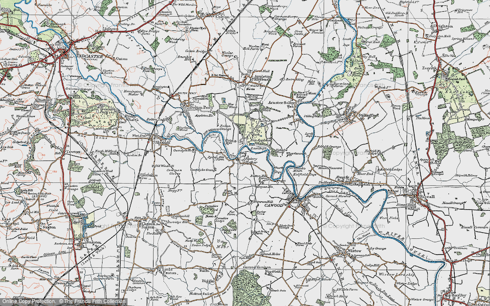 Old Map of Ryther, 1924 in 1924