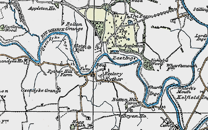 Old map of Ryther in 1924