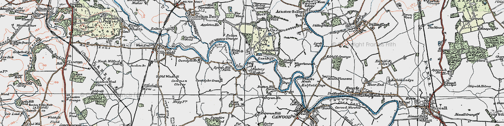 Old map of Ryther in 1924