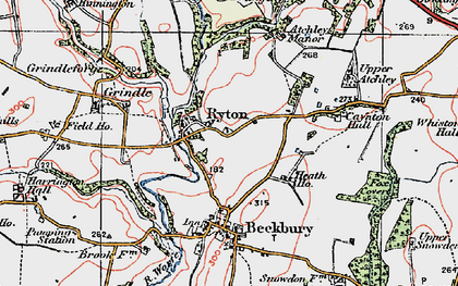 Old map of Ryton in 1921