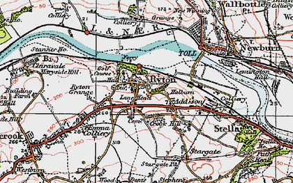 Old map of Ryton in 1925