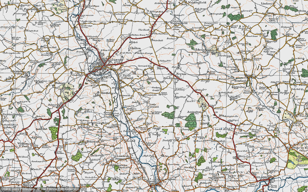 Old Map of Sackers Green, 1921 in 1921