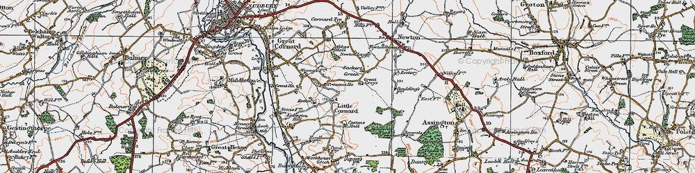 Old map of Sackers Green in 1921