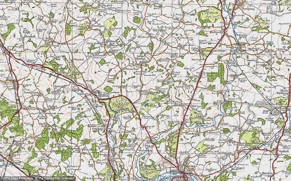 Old Map of Sacombe, 1919 in 1919