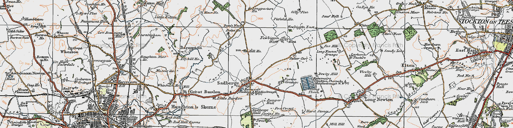 Old map of Sadberge in 1925