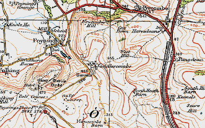 Old map of Saddlescombe in 1920