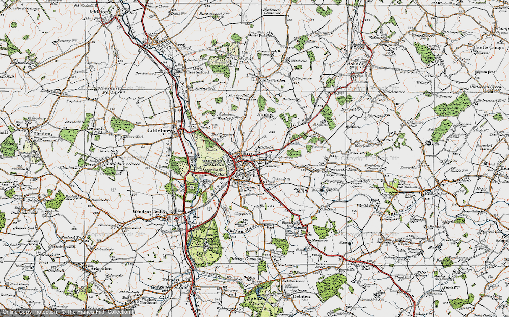 Old Map of Saffron Walden, 1920 in 1920