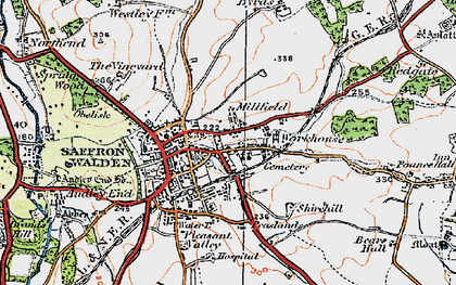 Old map of Saffron Walden in 1920