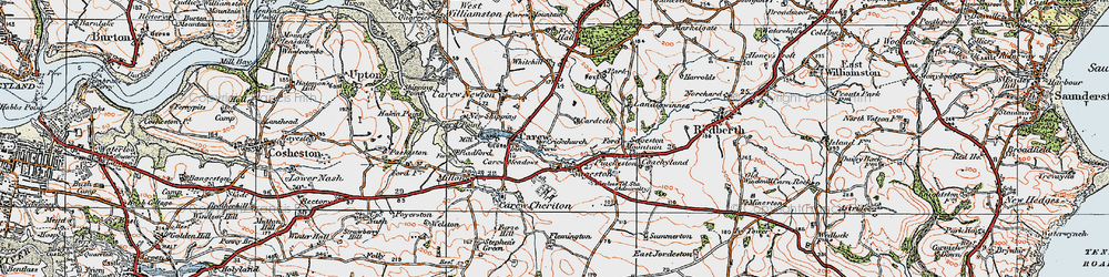 Old map of Sageston in 1922