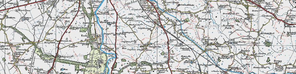 Old map of Saighton in 1924