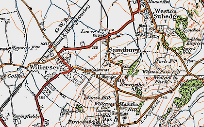 Old map of Willersey Hill in 1919
