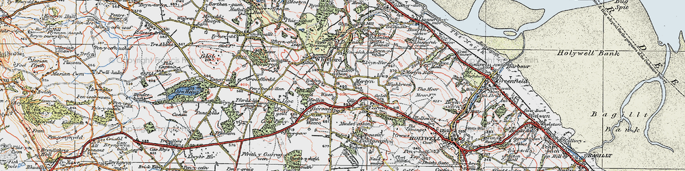 Old map of Saith ffynnon in 1924