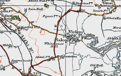 Old map of Salcott-cum-Virley in 1921