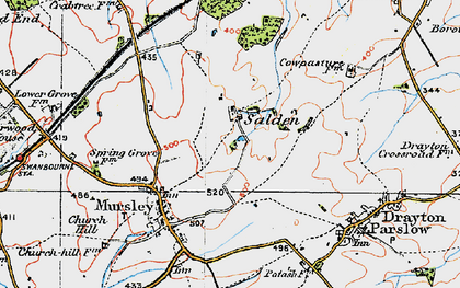 Old map of Salden in 1919