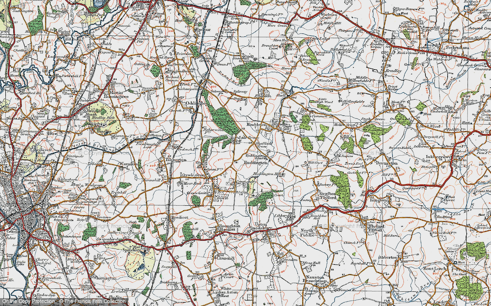 Old Map of Sale Green, 1919 in 1919