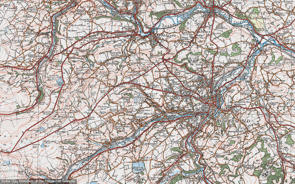 Old Map of Salendine Nook, 1925 in 1925