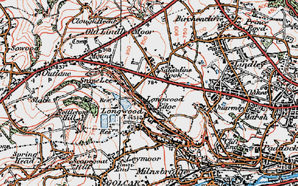 Old map of Salendine Nook in 1925