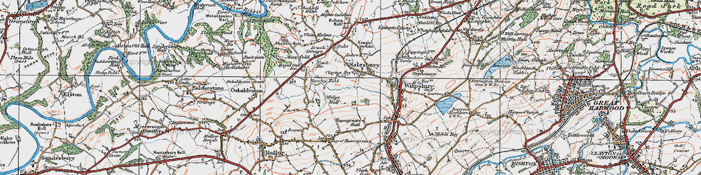 Old map of Salesbury in 1924