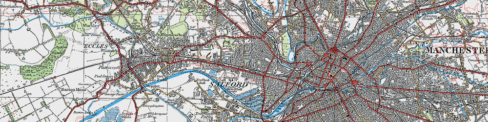 Old map of Salford in 1924