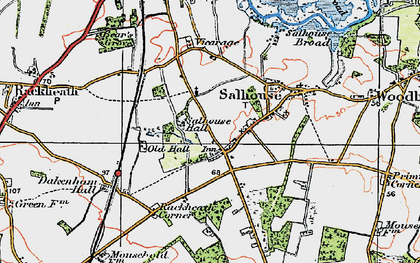 Old map of Salhouse in 1922