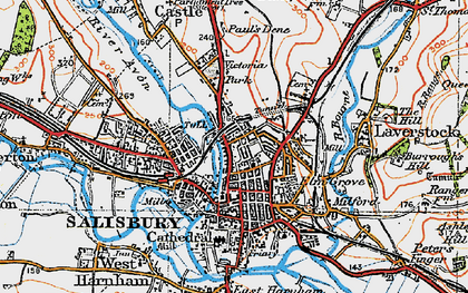 Old map of Salisbury in 1919